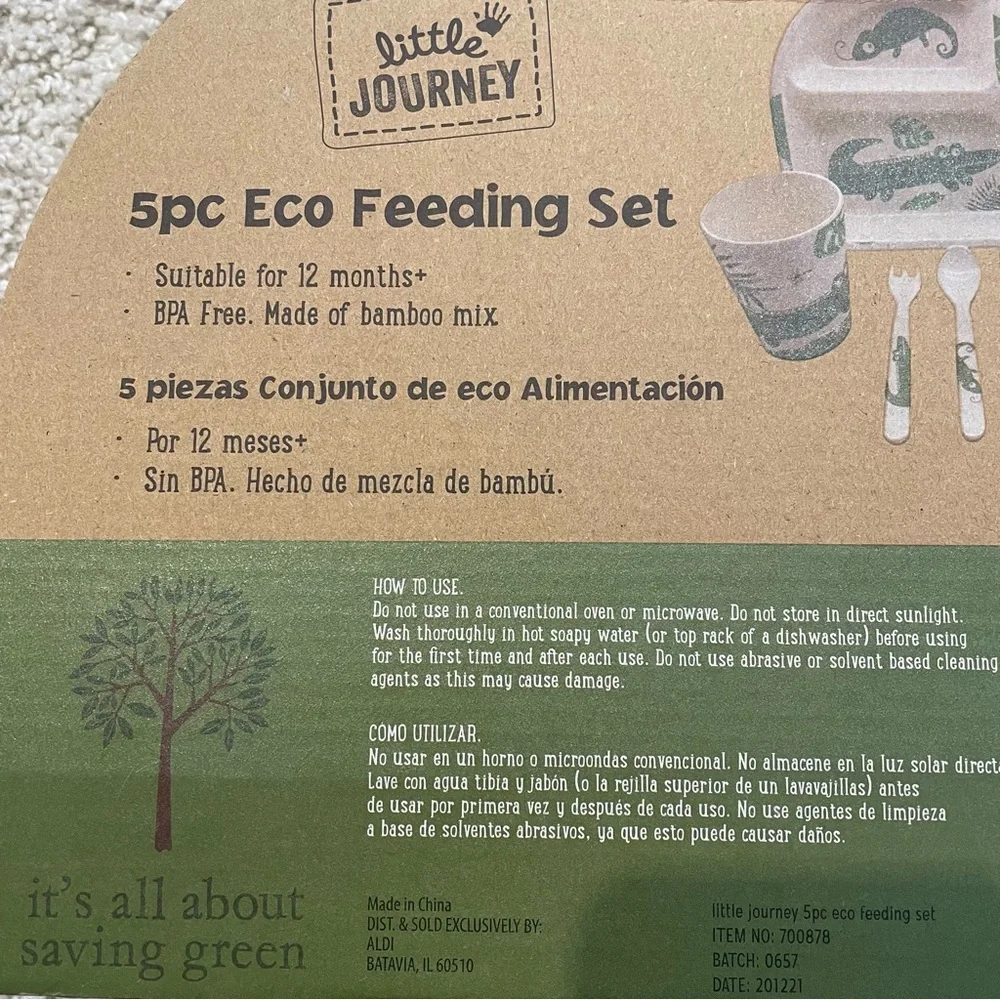 5pc Eco-Friendly Kid’s Dinnerware Set - Picture 3 of 3